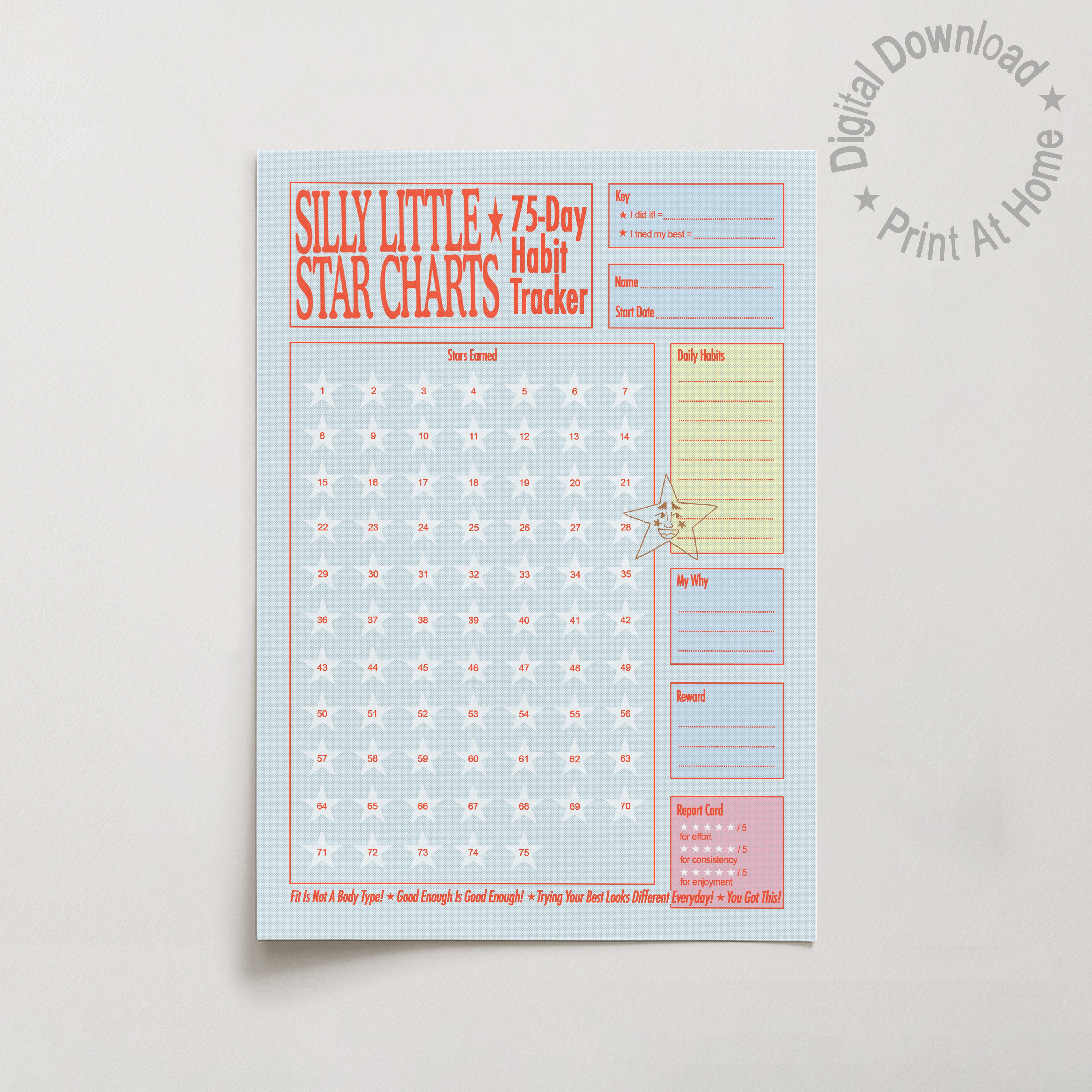 Printable 75 Day Habit Tracker